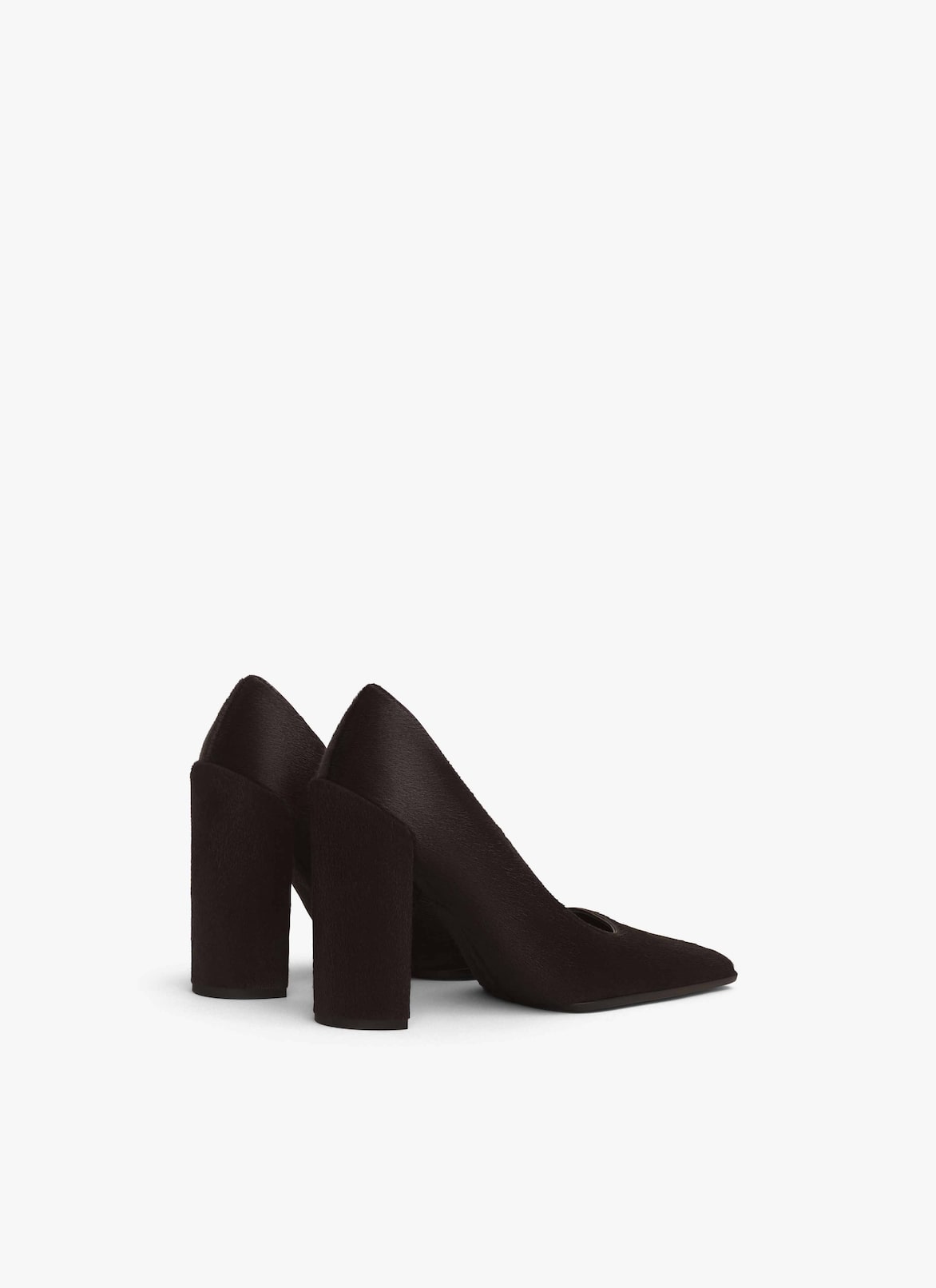 SQUARE PUMPS IN HAIRCALF ALAÏA CHOCOLATE SQUARE PUMPS IN HAIRCALF